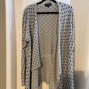 Grey and black polka dot Lane Bryant cardigan
